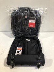 2 X ASSORTED TRAVEL BAGS TO INCLUDE LUGGAGE&BAGS CABIN TROLLEY BAG 2-WHEELED BLACK 50X35X20CM (DELIVERY ONLY)