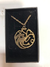 A DRAGON PENDANT AND CHAIN, BOXED (DELIVERY ONLY)