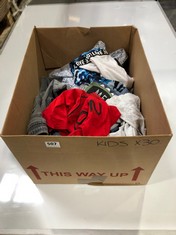 BOX OF ASSORTED KIDS CLOTHING TO INCLUDE RED T-SHIRT WITH NASA LOGO SIZE 4-5YRS (DELIVERY ONLY)