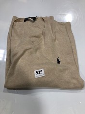 RALPH LAUREN V-NECK KNIT SWEATER KHAKI SIZE M (DELIVERY ONLY)