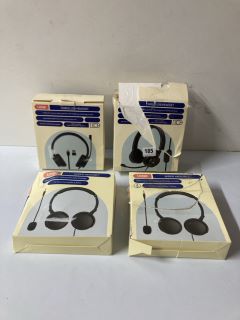 4 X ASSORTED LOGIK HEADSETS INC WIRED USB