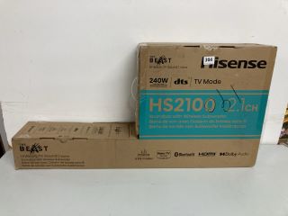 HISENSE HS2100 SOUNDBAR WITH WIRELESS SUBWOOFER