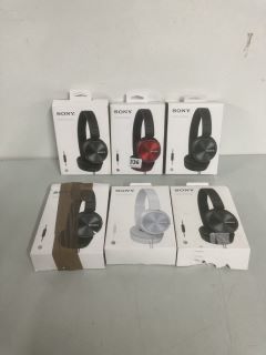 6 X SONY MDR-ZX310AP WIRED HEADPHONES