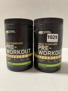 2 X ON OPTIMUM NUTRITION GOLD STANDARD PRE-WORKOUT (BBE MAY BE EXCEEDED)