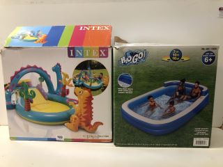 2 X ASSORTED ITEMS TO INCLUDE H2O GO INFLATABLE BENCH POOL