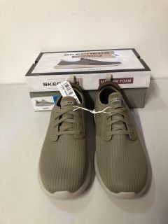 PAIR OF SKECHERS MEMORY FOAM TRAINERS IN TAUPE - SIZE UK 11