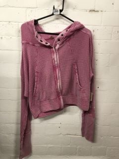 WOMEN'S DESIGNER CROPPED ZIPPED JACKET IN PINK - SIZE S - RRP $128