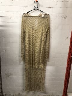 WOMEN'S DESIGNER LONG DRESS IN LIGHT SAND - SIZE L - RRP £290