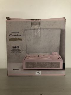 LIMITED EDITION CROSLEY RYDER 3-SPEED RECORD PLAYER WITH BLUETOOTH INPUT & OUTPUT - RRP £100