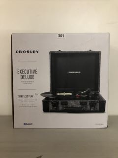 CROSLEY EXECUTIVE DELUXE USB PORTABLE TURNTABLE WITH WIRELESS PLAY - MODEL CR6019E-SMK4 - RRP £110