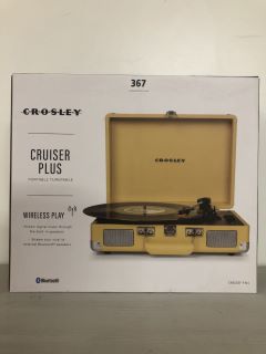 CROSLEY CRUISER PLUS PORTABLE TURNTABLE WITH WIRELESS PLAY - MODEL CR8005F-FW4 - RRP £110