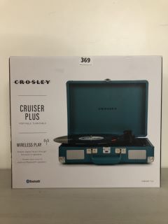 CROSLEY CRUISER PLUS PORTABLE TURNTABLE WITH WIRELESS PLAY - MODEL CR8005F-TL4 - RRP £110
