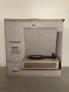 CROSLEY SCOUT 3-SPEED RECORD PLAYER WITH BUILT IN BLUETOOTH RECEIVER - RRP £100