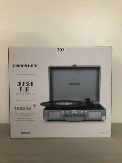 CROSLEY CRUISER PLUS PORTABLE TURNTABLE WITH WIRELESS PLAY - MODEL CR8005F-TN4 - RRP £110