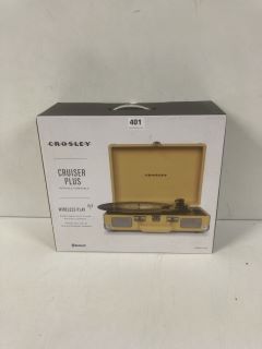 CROSLEY CRUISER PLUS PORTABLE TURNTABLE WITH WIRELESS PLAY - MODEL CR800F5-FW4 - RRP £110