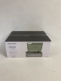 CROSLEY VOYAGER 3-SPEED PORTABLE TURNTABLE WITH WIRELESS PLAY - MODEL CR8017B-SA4 - RRP £100