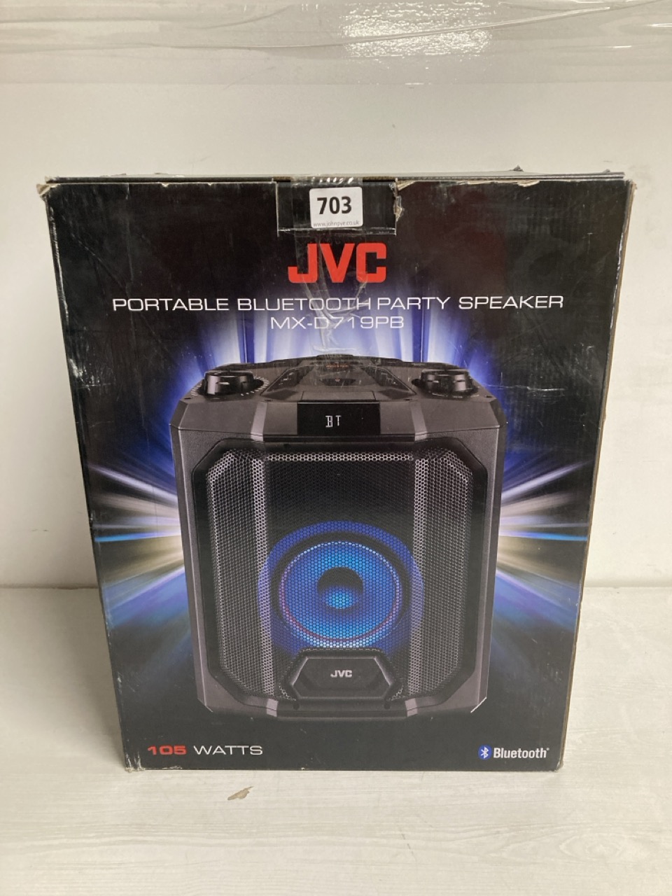 John Pye Auctions JVC PORTABLE BLUETOOTH PARTY SPEAKER MODEL NO MX