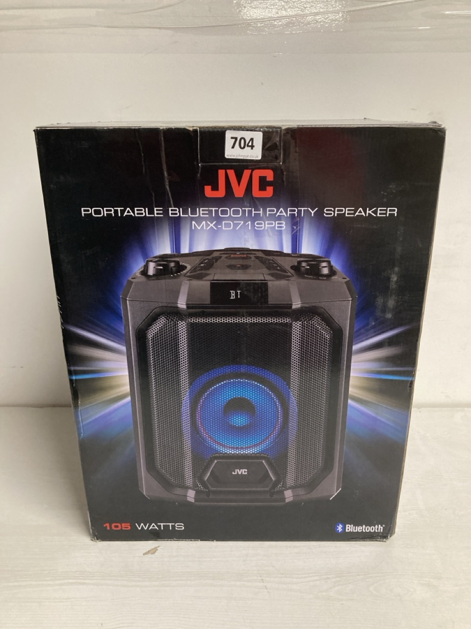 John Pye Auctions JVC PORTABLE BLUETOOTH PARTY SPEAKER MODEL NO MX