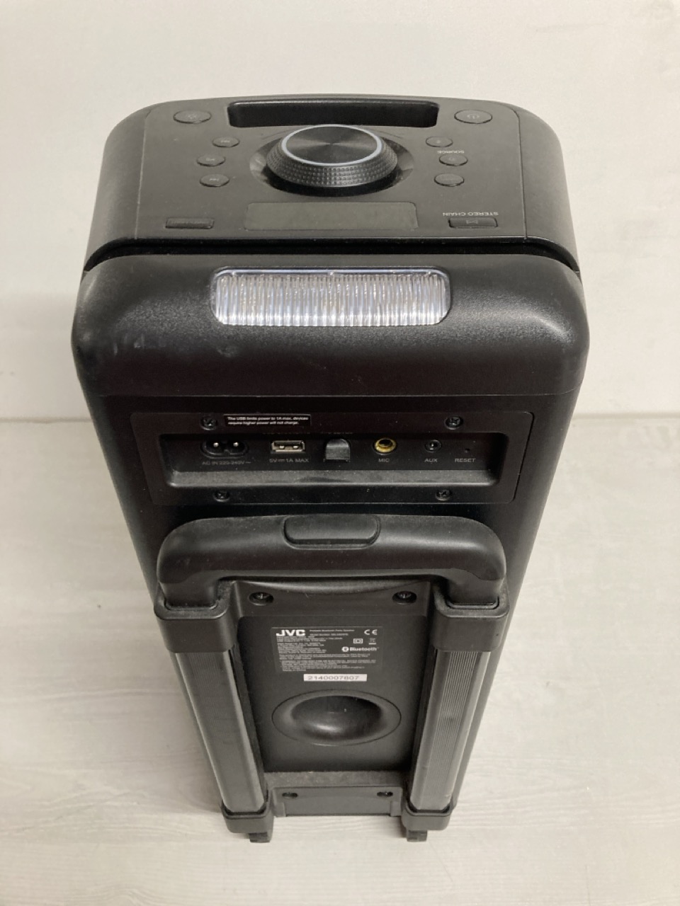 John Pye Auctions JVC PORTABLE BLUETOOTH PARTY SPEAKER MODEL NO MX