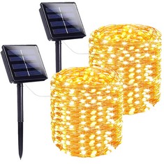 10 X OUTDOOR SOLAR STRING LIGHTS, 2 PCS 22M 200 LED WITH WATERPROOF COPPER WIRE 8 MODES LIGHT - OUTDOOR GARLAND AND DECORATIONS CHRISTMAS, HOLIDAY PARTIES.