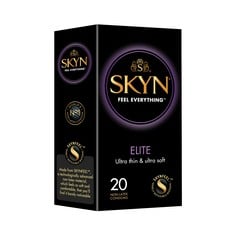 6 X SKYN ELITE 20 MALE CONDOMS, ULTRA-THIN, ULTRA-SOFT, 200018 EXPIRY DATE 04/2028 ADULTS ONLY.