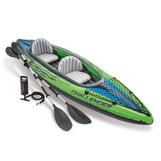 INTEX 68306 - CHALLENGER K2 INFLATABLE KAYAK & 2 PADDLES - 351 X 76 X 38 CM (MAY BE INCOMPLETE).
