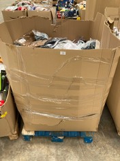 PALLET OF QUANTITY OF MEN'S AND WOMEN'S CLOTHING INCLUDING VARIOUS MODELS AND SIZES.