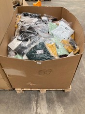 PALLET OF QUANTITY OF CLOTHING INCLUDING WOMEN'S AND MEN'S VARIOUS MODELS AND SIZES.