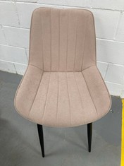 4 X BEIGE DINING CHAIRS .