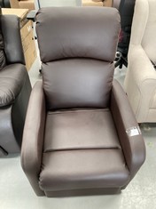 ARMCHAIR WITH SELF-HELP LIFTING FUNCTION ASTAN HOME CHOCOLATE COLOUR (BROKEN AND SCUFFED).
