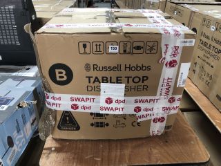 RUSSELL HOBBS TABLE TOP DISHWASHER (BLACK) MODEL: RHTTDW6B (RRP: £240.00)