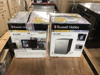 2 X RUSSELL HOBBS 8 LITRE SILVER GLASS COOLERS