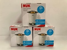 3 X NUK THERMO EXPRESS BOTTLE WARMER, PARTICULARLY FAST AND GENTLE HEATING IN ONLY 90 SECONDS, FOR CUPS AND BOTTLES - LOCATION 10A.
