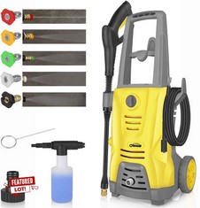 OASSER HIGH PRESSURE CLEANER PRESSURE WASHER 125BAR MAX FLOW 380 L/H WATER PRESSURE GUN WITH 5 PCS NOZZLES HOSE 5M - LOCATION 17A.