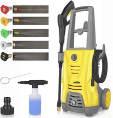 OASSER HIGH PRESSURE CLEANER PRESSURE WASHER 125BAR MAX FLOW 380 L/H WATER PRESSURE GUN WITH 5 PCS NOZZLES HOSE 5M - LOCATION 17A.