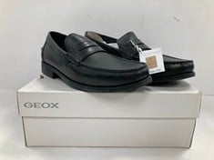 GEOX MEN'S BLACK LEATHER SHOES SIZE 46 - LOCATION 28A.