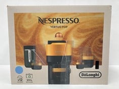 DE'LONGHI NESPRESSO VERTUO POP ENV90.A, AUTOMATIC COFFEE MACHINE, DISPOSABLE CAPSULE COFFEE MACHINE, 4 CUP SIZES, CENTRIFUGAL TECHNOLOGY, 1260W, PACIFIC BLUE - LOCATION 1B.