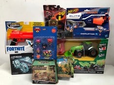 10 X VARIETY OF TOYS INCLUDING FORTNITE WATER PISTOL - LOCATION 38B.