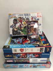 6 X ASSORTED MARVEL PUZZLES INCLUDING CARDS THE INFINITY GAUNTLET - LOCATION 30B.