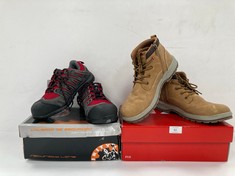 2 X PAIRS OF SHOES INCLUDING XTI BOOTS SIZE 44 BROWN AND SAFETY SHOES SIZE 40 - LOCATION 50A.