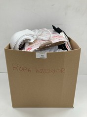 BOX OF ASSORTED UNDERWEAR INCLUDING GOLDEN LADY STOCKINGS - LOCATION 50A.