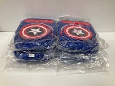 9 X MARVEL BLUE WHITE AND RED BACKPACK - LOCATION 50C.
