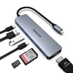 OBERSTER USB C HUB WITH HDMI 4K, 7 IN 1 USB C 3.0 ADAPTER, 2 USB 3.0, 100W PD, SD/TF CARD READER, TYPE C HUB COMPATIBLE FOR THUNDERBOLT 3, MACBOOK, WINDOWS AND OTHER TYPE C DEVICES - LOCATION 42C.