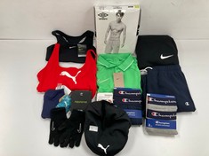 13 X SPORTSWEAR VARIOUS BRANDS, SIZES AND MODELS INCLUDING NIKE POLO SHIRT GREEN COLOUR SIZE M - LOCATION 46A.