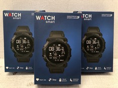 3 X SMARTWATCHES WITH BLUETOOTH, HEART RATE MONITOR, STEP COUNTER, BLOOD PRESSURE AND SEDENTARY REMINDERS