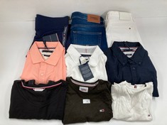 9 X TOMMY HILFIGER CLOTHING VARIOUS SIZES AND STYLES INCLUDING PINK POLO SHIRT SIZE L - LOCATION 38A.