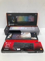 4 X ASSORTMENT OF KEYBOARDS FOR RL COMPUTER VARIOUS MODELS INCLUDING A KRUSHER RGB COMBO FROM KROM - LOCATION 2C.