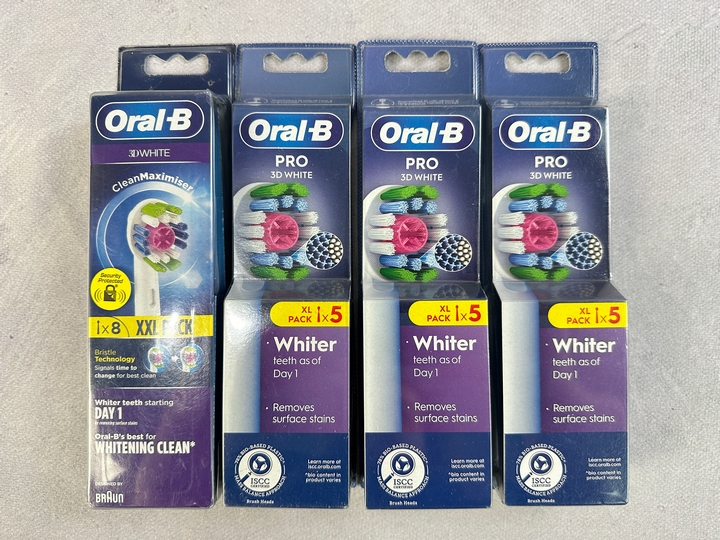 Oral-B Pro 3D White Replacement Heads, 3x 5 Packs, 1x 8 Pack (VAT ONLY PAYABLE ON BUYERS PREMIUM) (MPSS03057262/3)