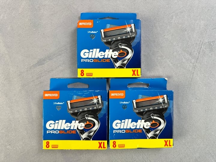 Gillette Proglide Razor Blades, 2x 8 Packs (18+ ID REQUIRED)(VAT ONLY PAYABLE ON BUYERS PREMIUM) (MPSS03057262/3)