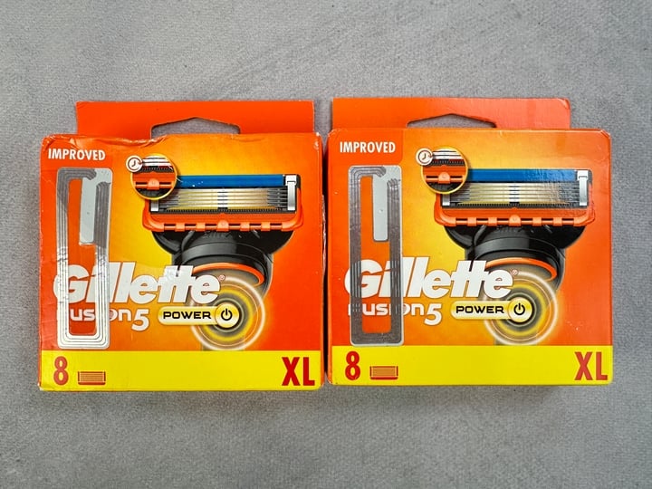 Gillette Fusion5 Power Razor Blades, 2x 8 Packs (18+ ID REQUIRED)(VAT ONLY PAYABLE ON BUYERS PREMIUM) (MPSS03057262/3)